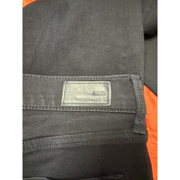 Express Stretch Mid Rise Black Leggings Jeans 8R - Picture 7 of 7